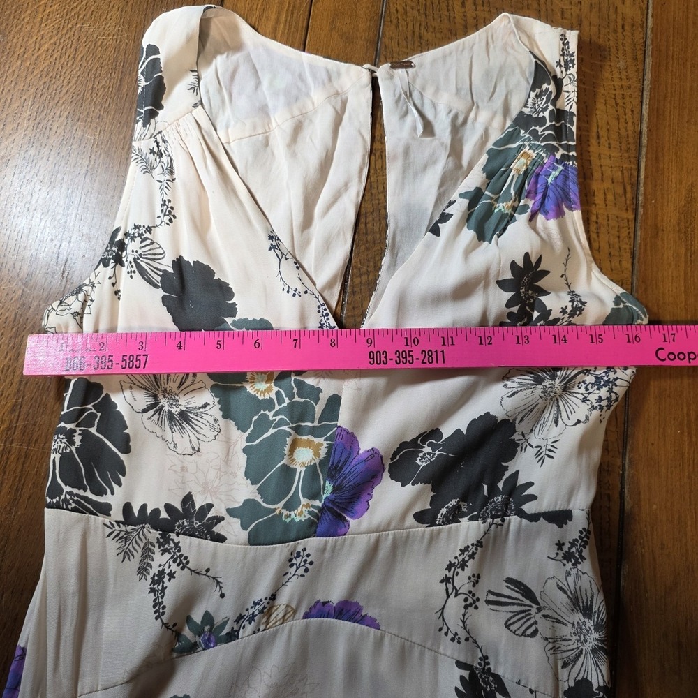 Free People Sure Thing Floral Tiered Maxi Dress Size 6 Pastel Pink Boho - Picture 6 of 15